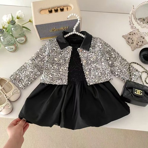 Cappotto glitter vestito nero - cappotto,