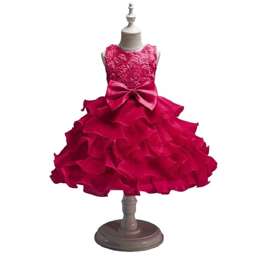 Bambina abito strati - abito, fucsia
