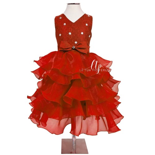 Bambina abito strati - abito, rosso