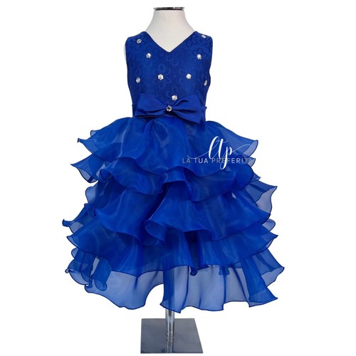 Bambina abito strati blu - bambina,